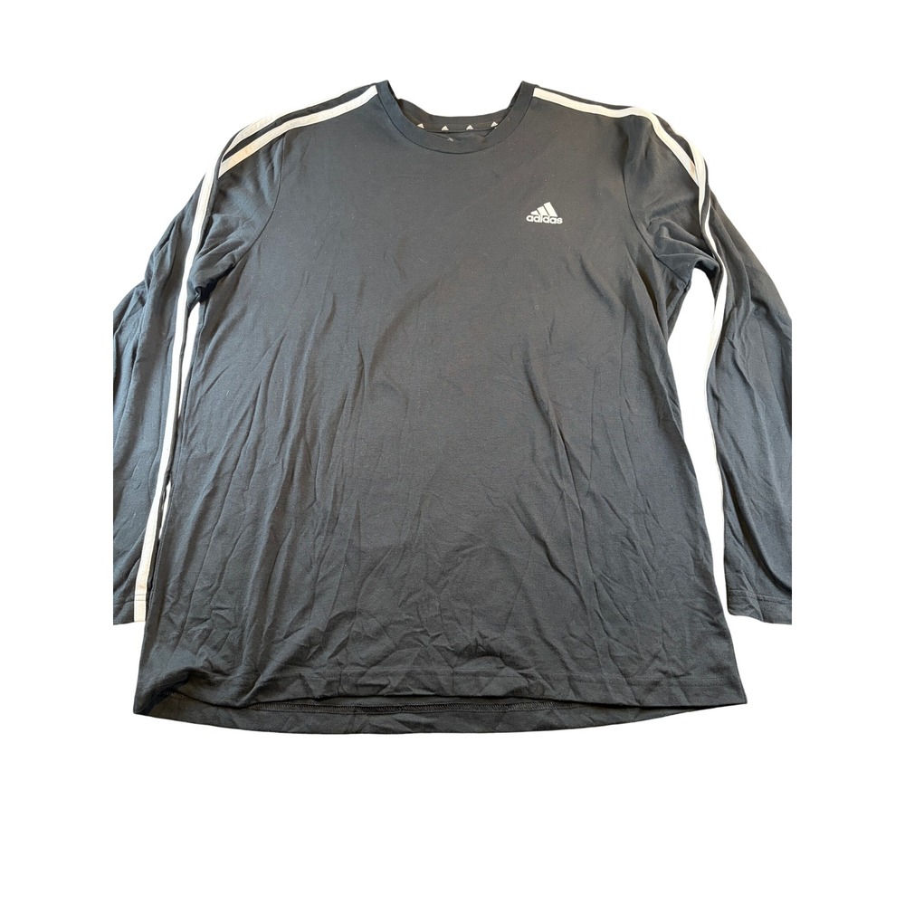 Adidas Aeroready Primegreen Long Sleeve Shirt Black White Stripes Mens Large